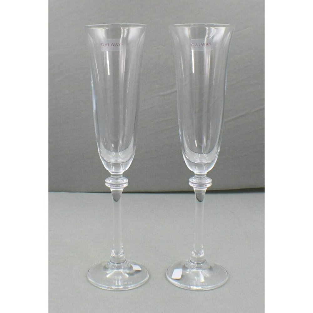 Galway Liberty Champagne Flutes Pair NIB